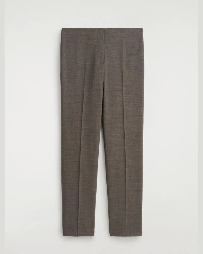 COS Schmal Geschnittene Hose Aus Woll-Mix Grau