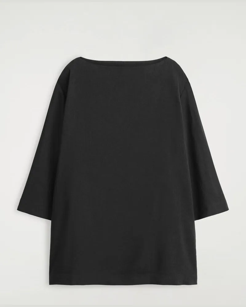 COS Minikleid Aus Leinen In A-Linie Schwarz