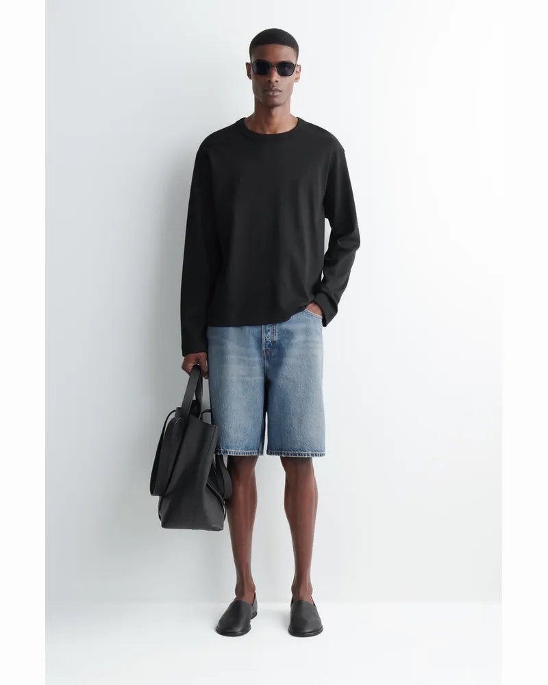 COS Rider Relaxed-Fit Denim Shorts Blau