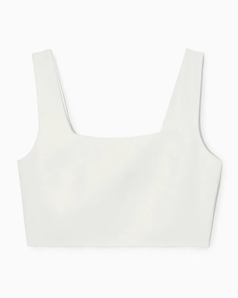 COS Bustier-Oberteil Aus Leinen-Mix Weiß
