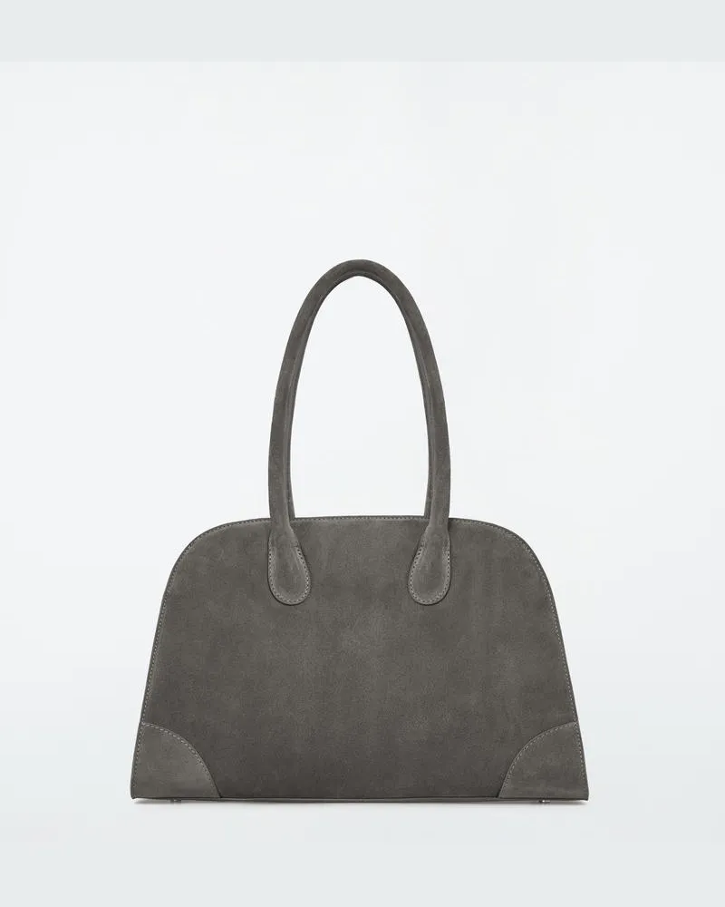 COS Kleine Studio Bowlingtasche - Leder Grau