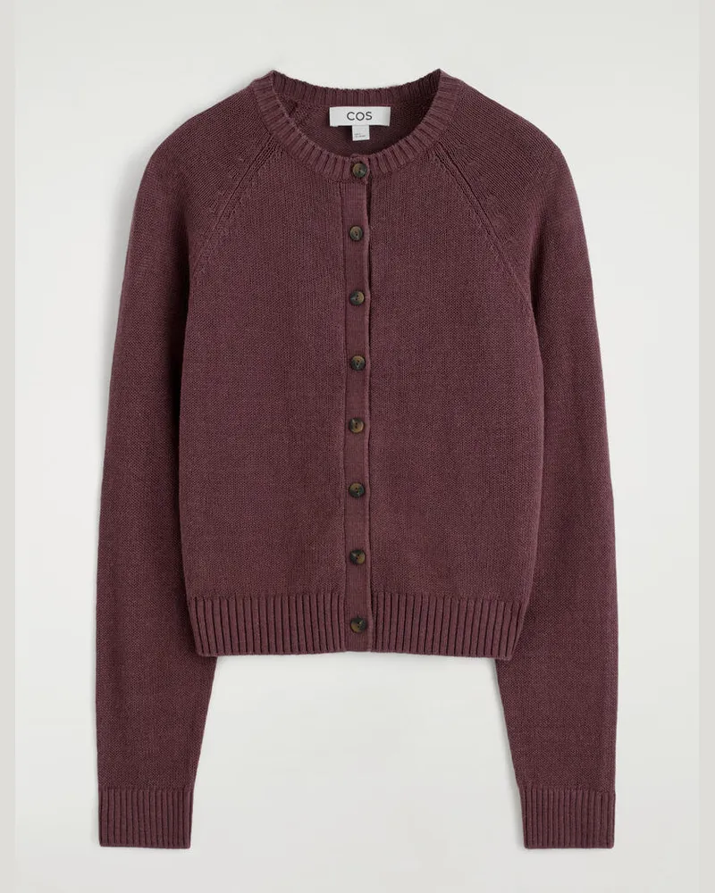 COS Strickjacke Aus Leinen Rot
