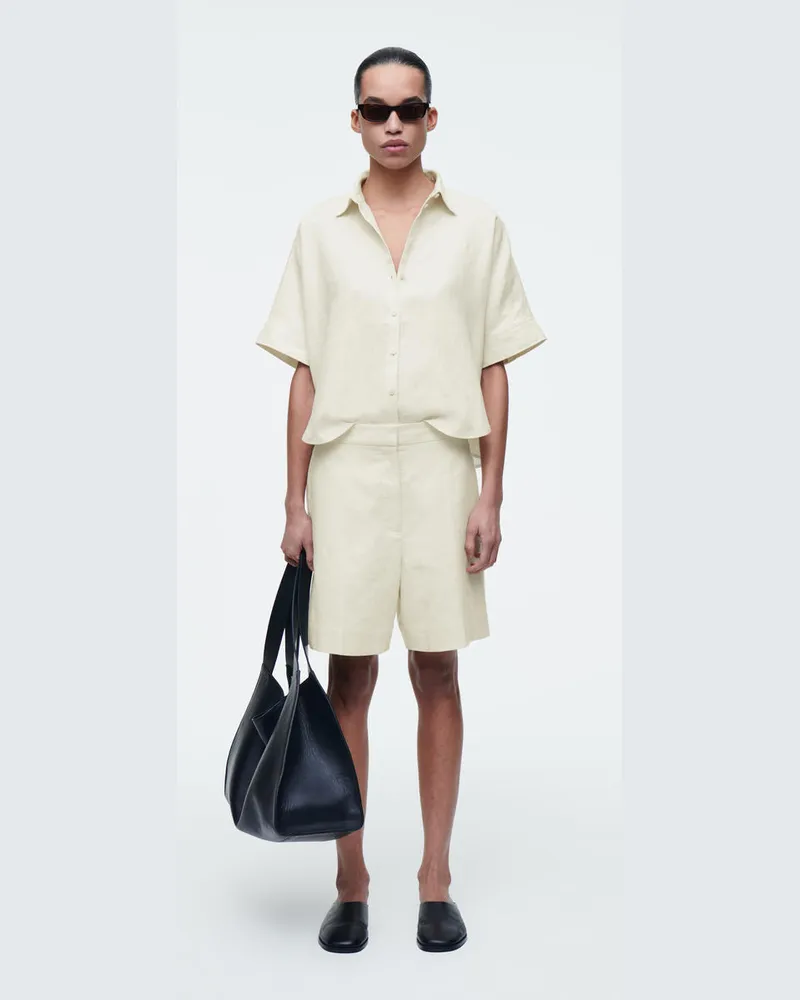 COS Elegante Leinenshorts Mit Elastischem Bund Gelb