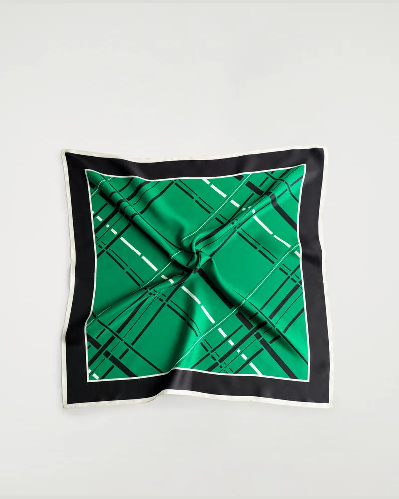 COS Karierter Seidenschal Grün