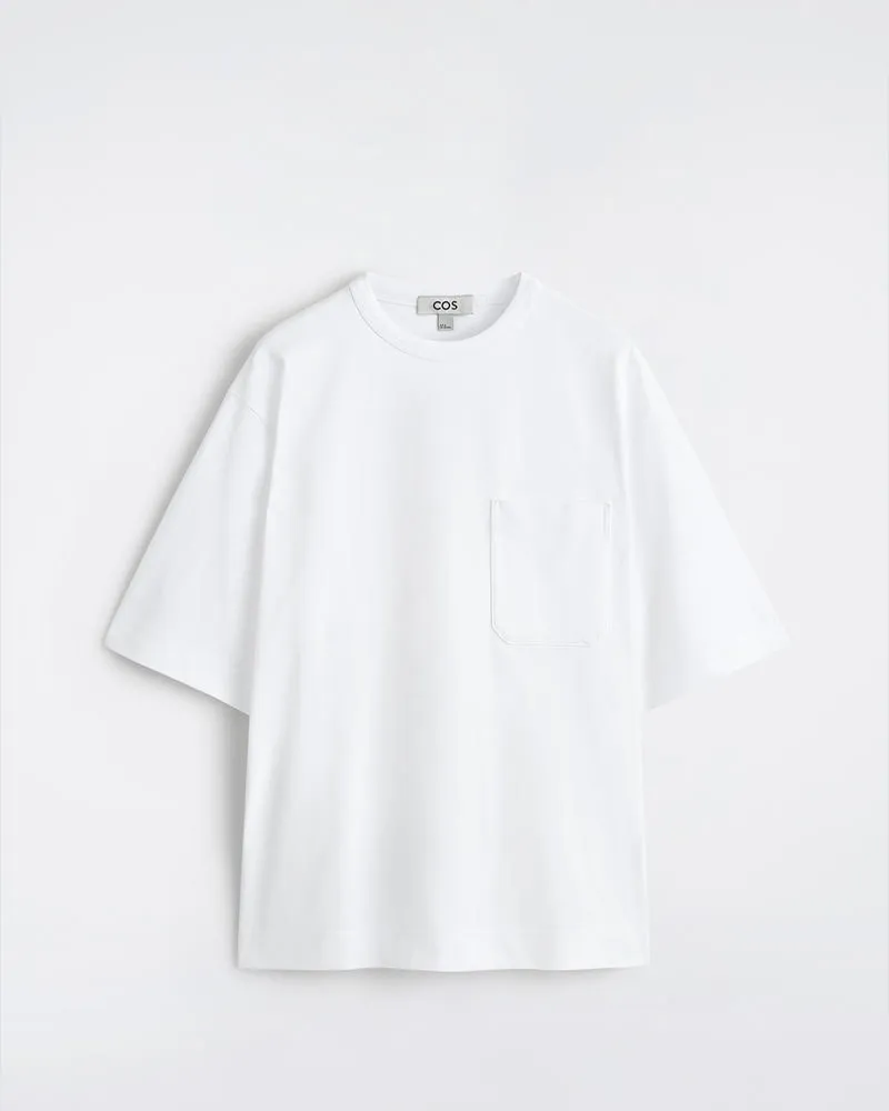 COS Gewichtiges Oversized-T-Shirt Weiß
