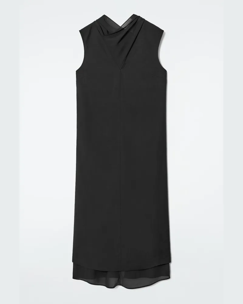 COS Mehrlagiges Wollkleid Schwarz