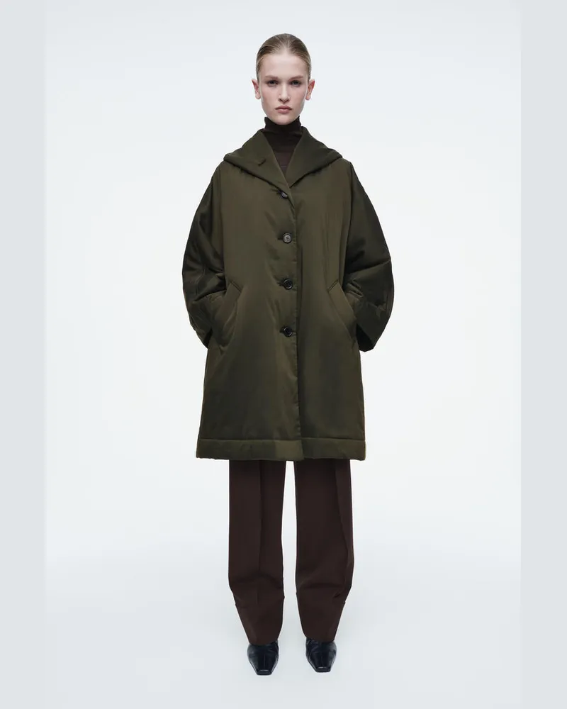 COS Gepolsterter Oversized-Mantel Mit Schalkragen Grün