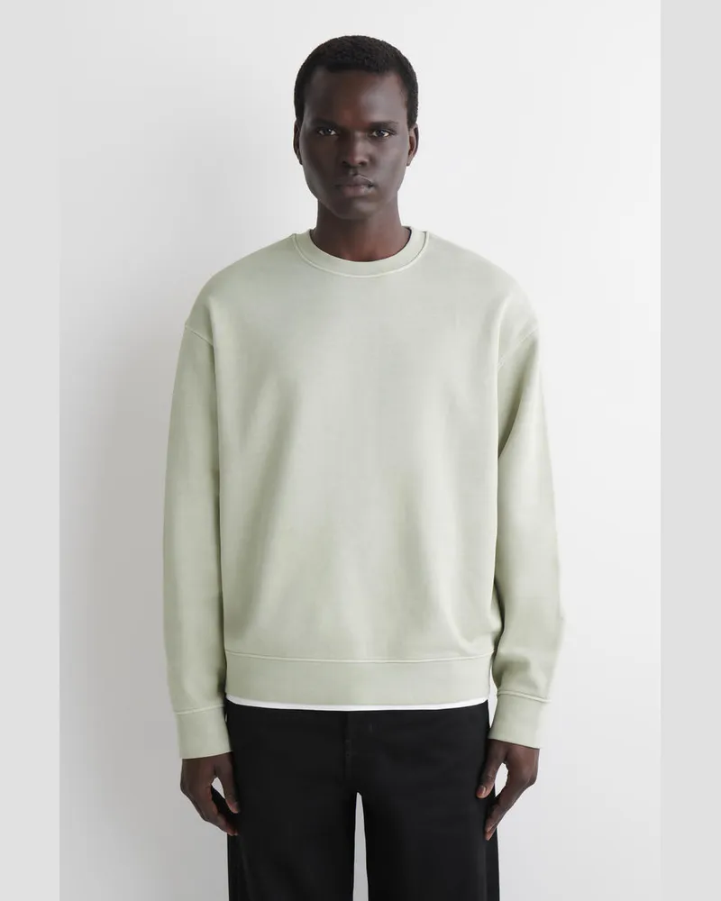 COS Sweatshirt Aus Vorgewaschener Baumwolle Grün