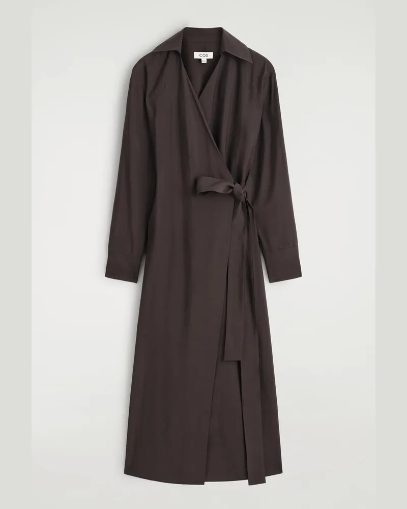 COS Midikleid Aus Modal In Wickeloptik Braun
