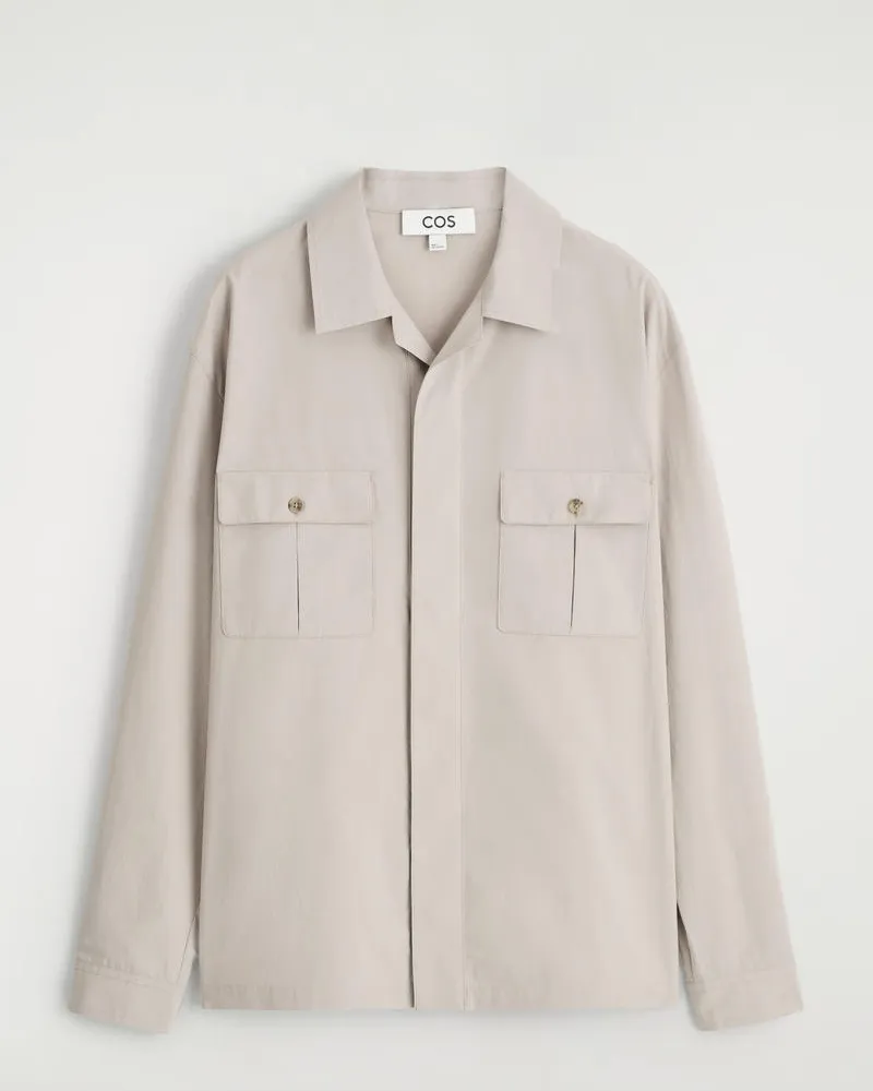 COS Lockeres Baumwollhemd Beige