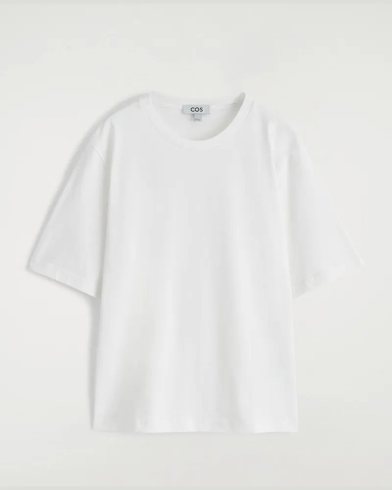 COS Lockeres T-Shirt Aus Baumwolle Weiß