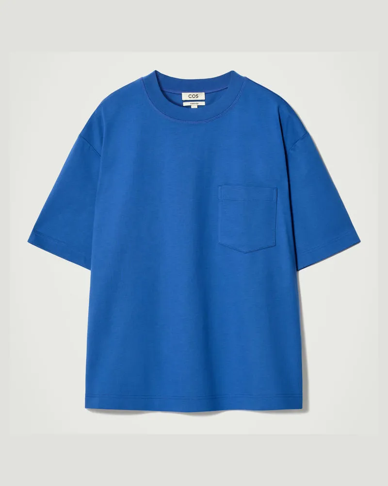 COS Gewichtiges Oversized-T-Shirt Aus Baumwolle Blau