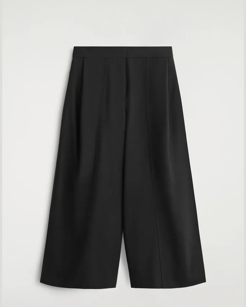 COS Culottes Aus Merinowoll-Mix Mit Falten Schwarz