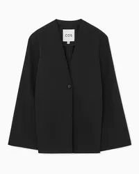 COS Einreihiger Kragenloser Blazer Schwarz