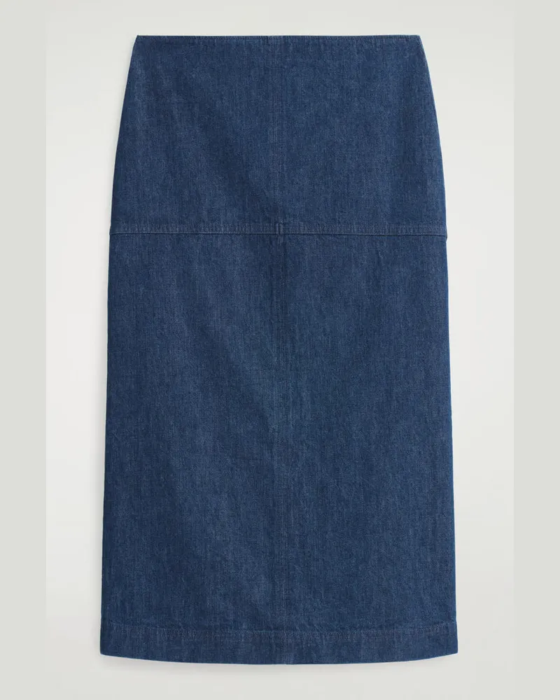 COS Bleistiftrock Aus Denim Blau