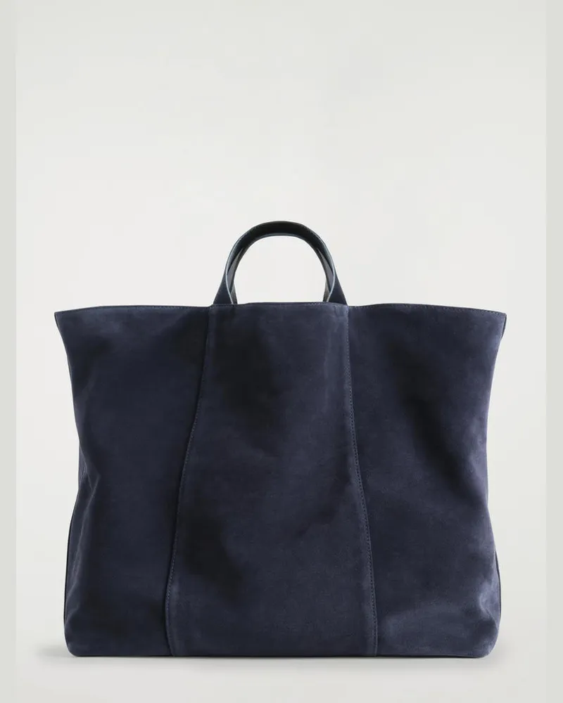 COS Wandelbare Tote Bag - Veloursleder Blau
