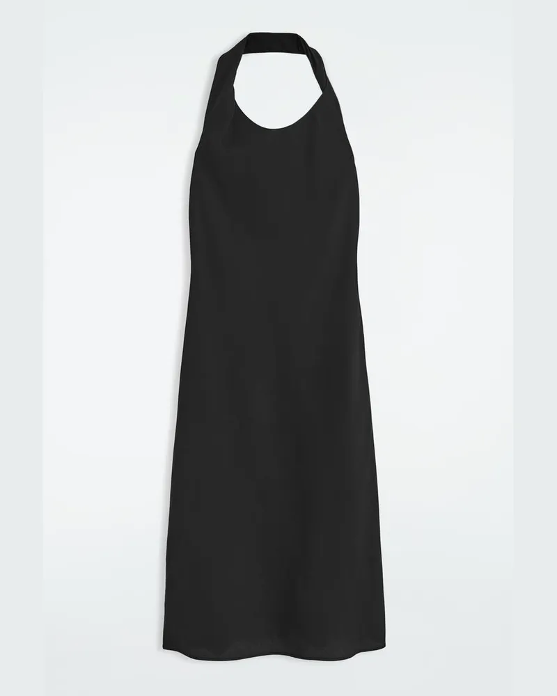 COS Neckholder-Kleid Aus Leinen-Mix Schwarz