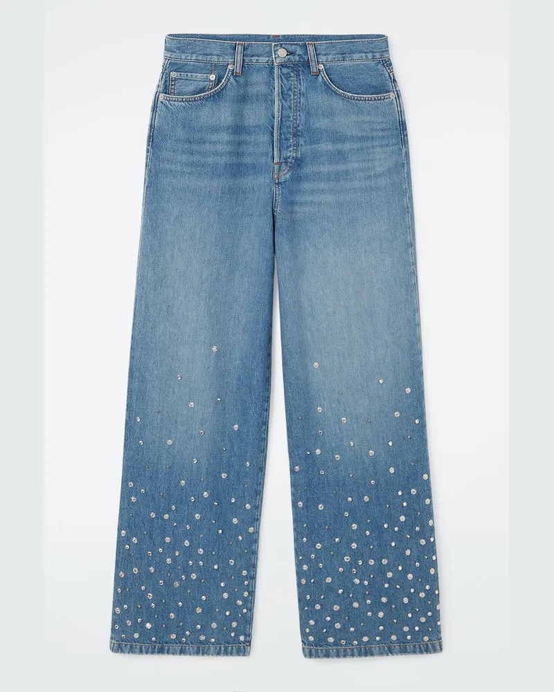 COS Verzierte Lockere Jeans Blau