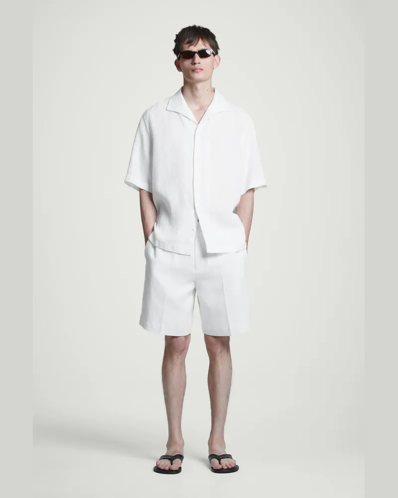 COS Leinenshorts Mit Elastischem Bund Weiß