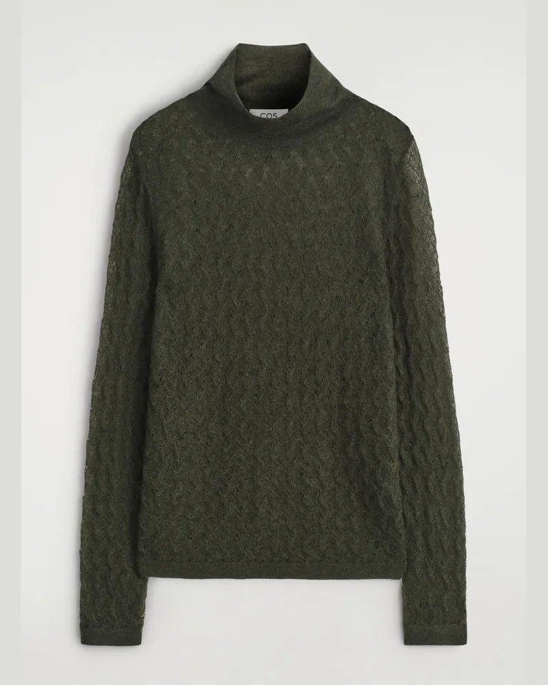 COS Pullover Aus Mohair Mit Pointelle-Muster Grün