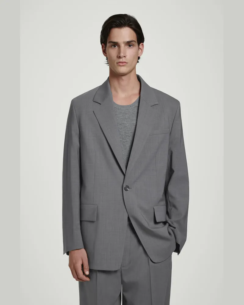 COS Fließender Leichter Wollblazer Grau