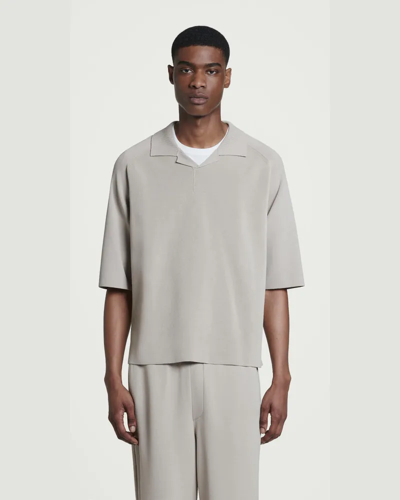 COS Colour-Block-Poloshirt Aus Doubleface-Material Beige