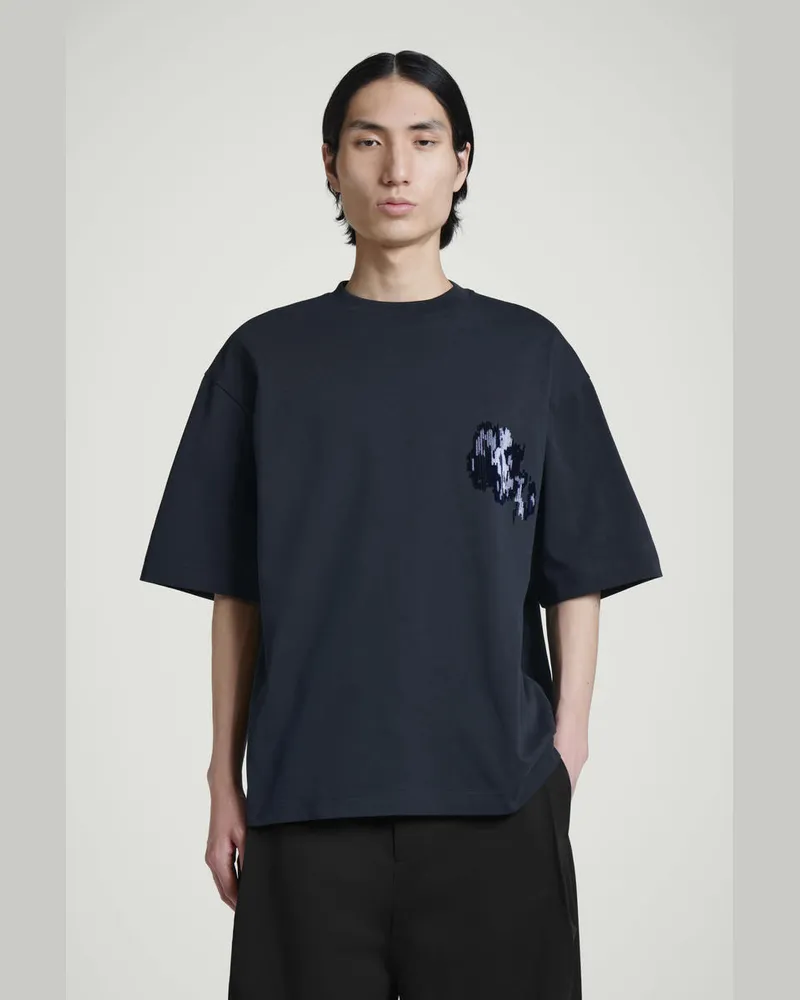 COS T-Shirt Mit Besticktem Aufnäher Blau