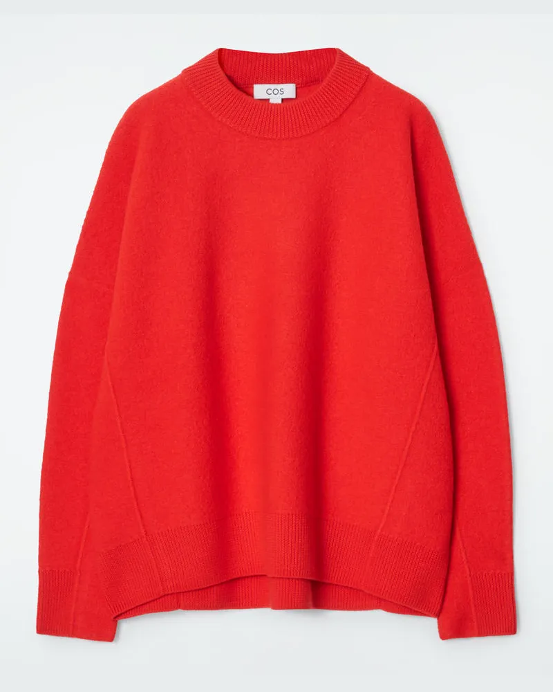 COS Oversized-Pullover Aus Gekochter Merinowolle Rot
