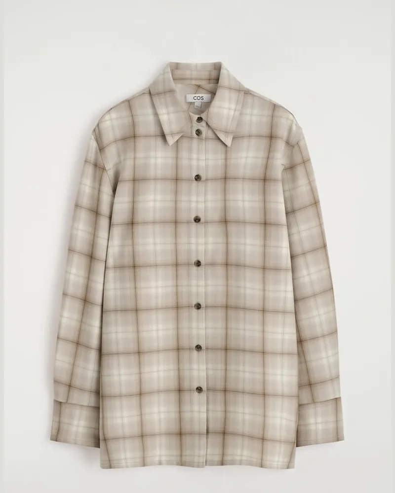 COS Kariertes Flanellhemd Beige