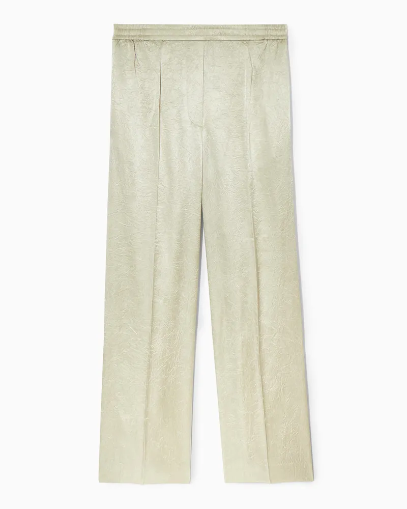 COS Satinhose In Knitteroptik Mit Geradem Bein Beige
