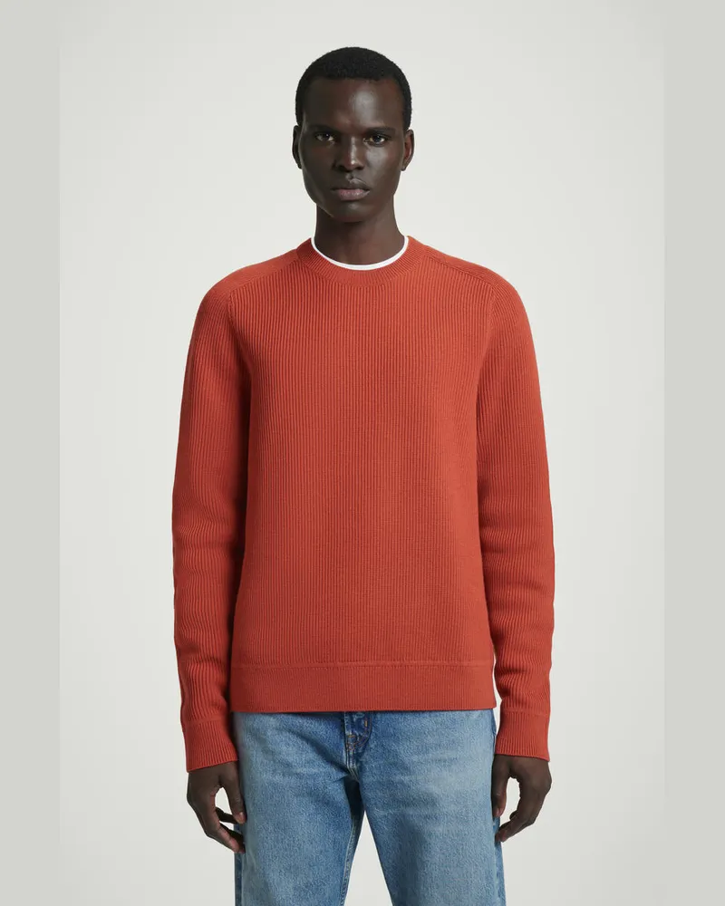 COS Gerippter Pullover Aus Merinowolle Orange