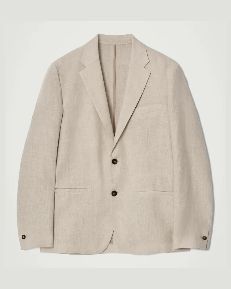 COS Einreihiger Blazer Aus Leinen Beige