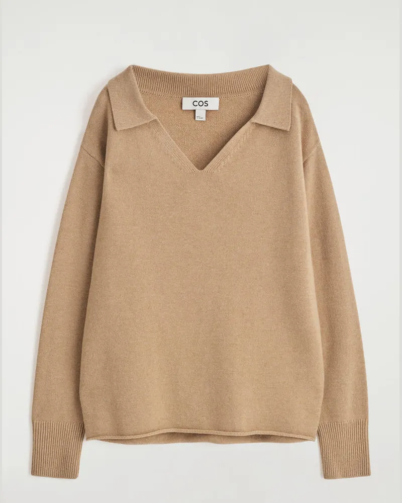 COS Polopullover Aus Merinowolle Beige