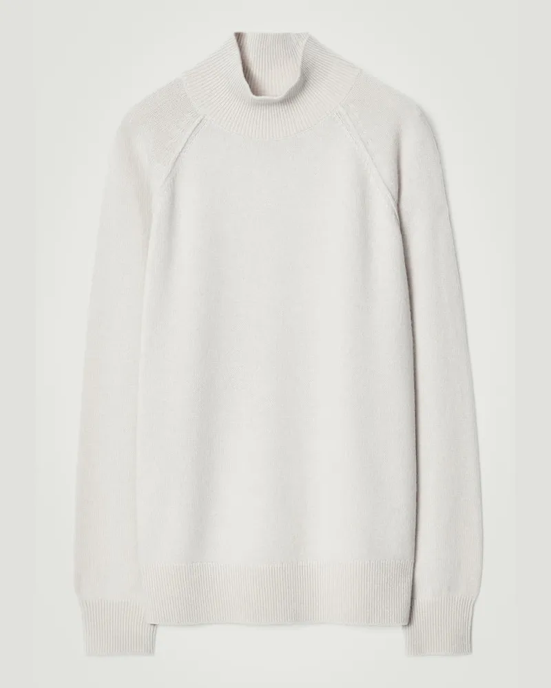 COS Kaschmirpullover Mit Stehkragen Weiß
