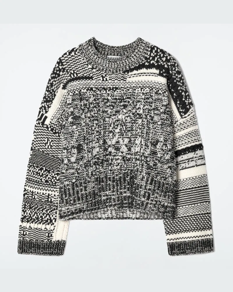 COS Fair-Isle-Pullover Aus Woll-Kaschmir-Mix Schwarz