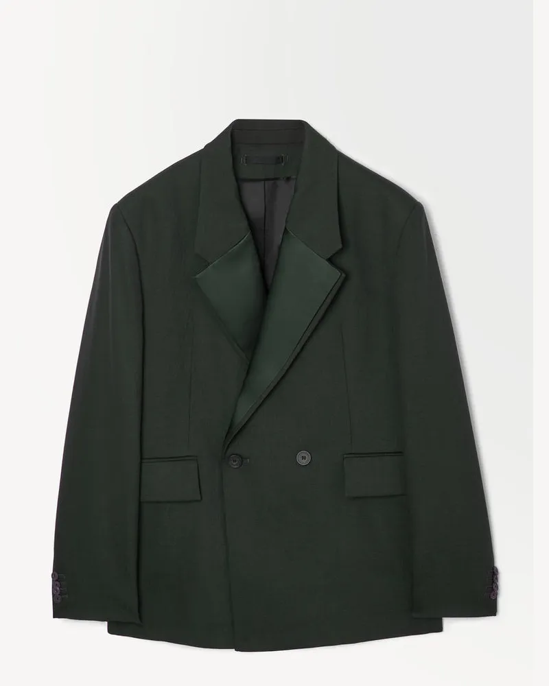 COS Die Doppelreihige Smokingjacke Aus Wolle GrüN