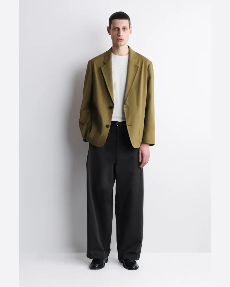 COS Unstrukturierter Blazer Aus Baumwolle Grün