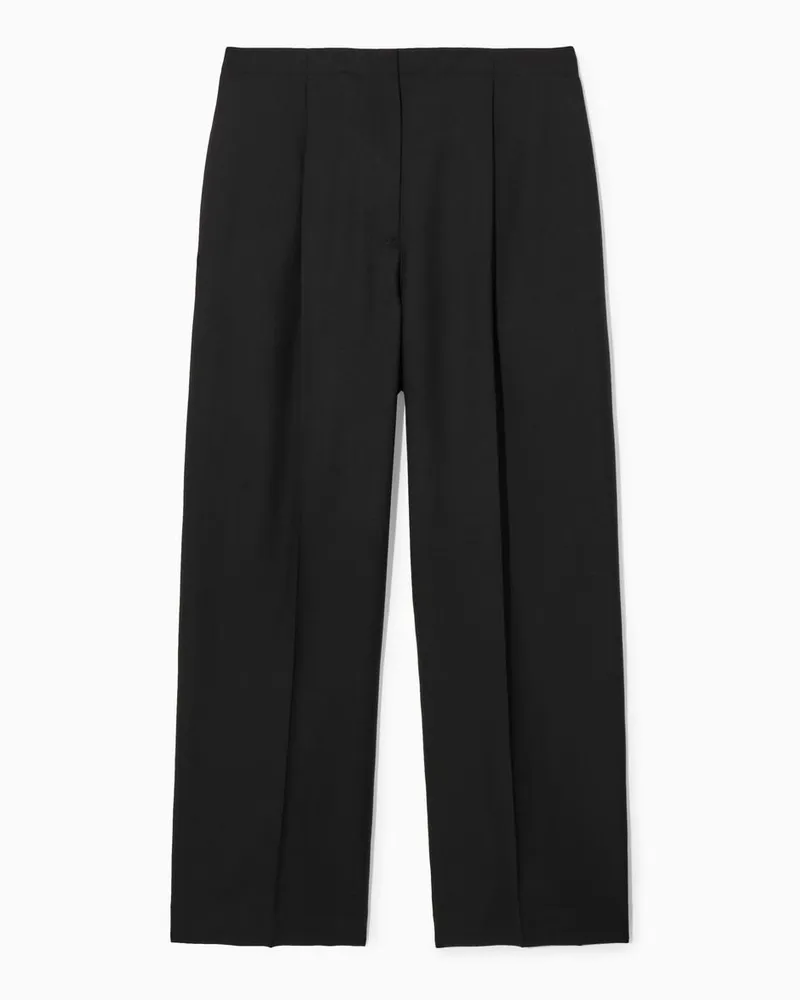 COS Lockere Wollhose Mit Weitem Bein Schwarz