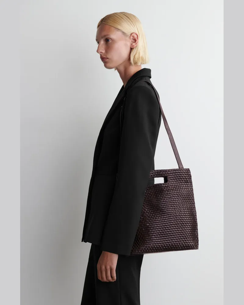COS Folio Handgeflochtene Tasche - Leder Braun