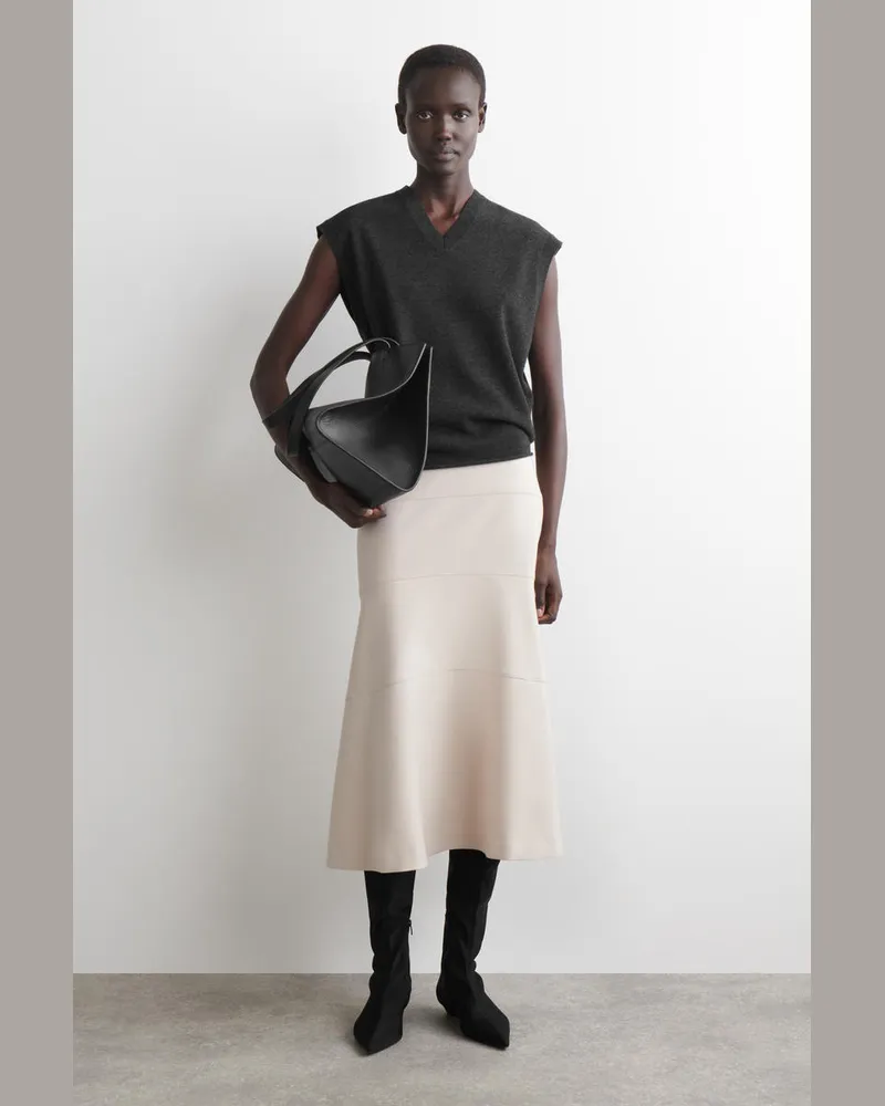 COS Midirock In A-Linie Beige