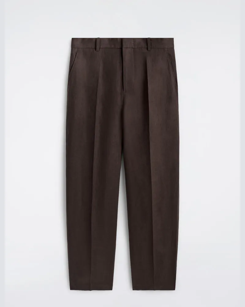 COS Lockere Leinenhose Mit Schmal Zulaufendem Bein Braun