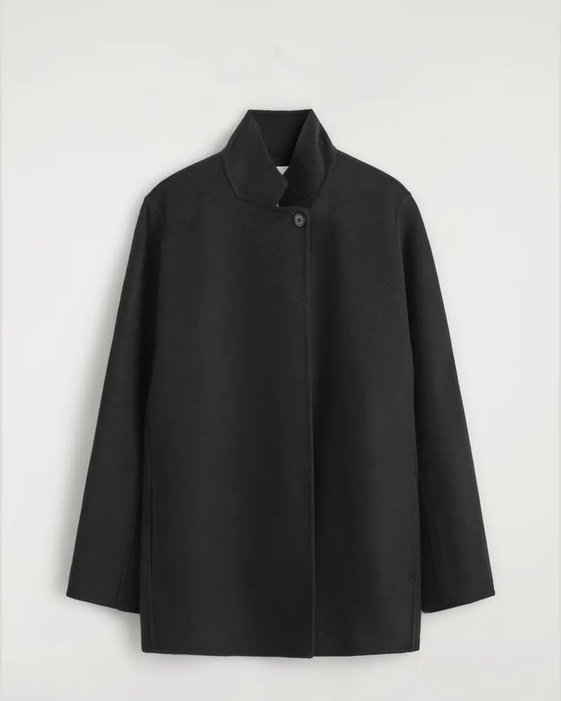 COS Jacke Aus Doubleface-Kaschmir Mit Kragen Schwarz