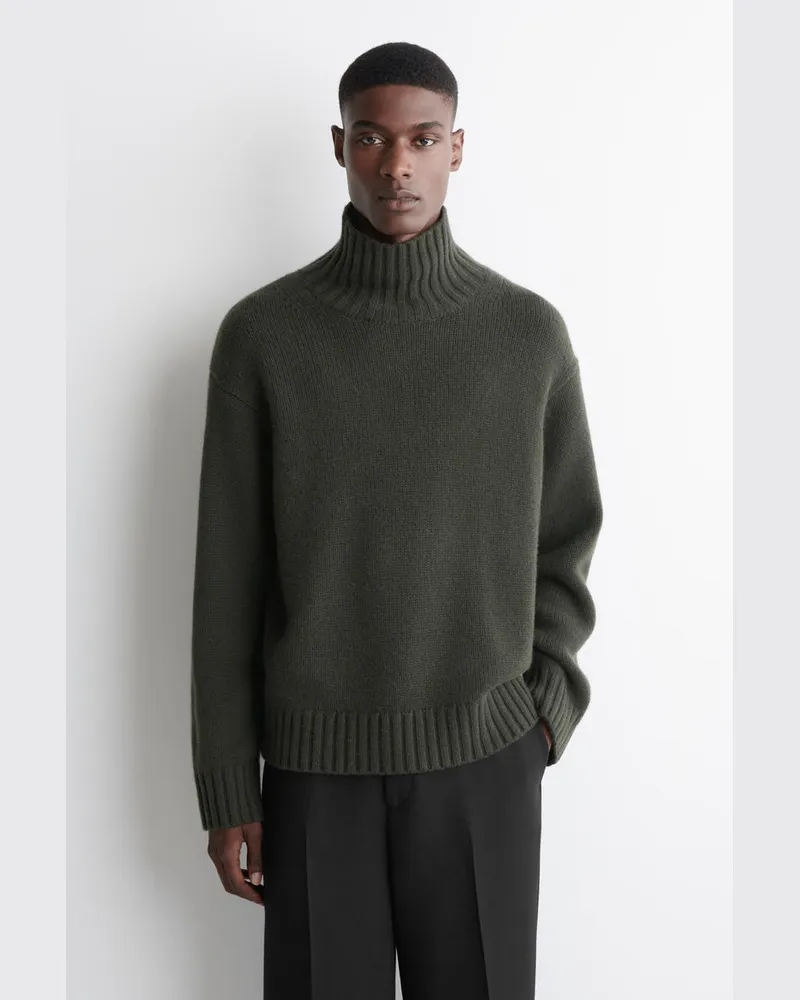 COS Kaschmirpullover Mit Hohem Kragen Grün