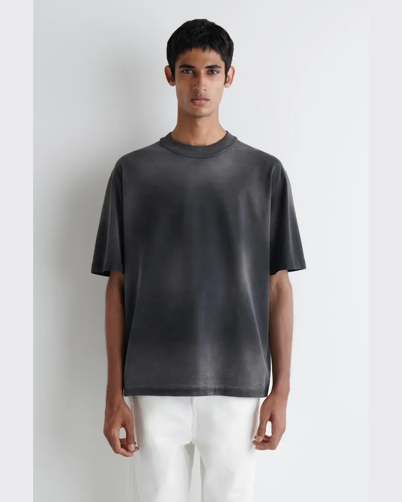 COS Oversized-T-Shirt Aus Jersey Mit Kragen Schwarz