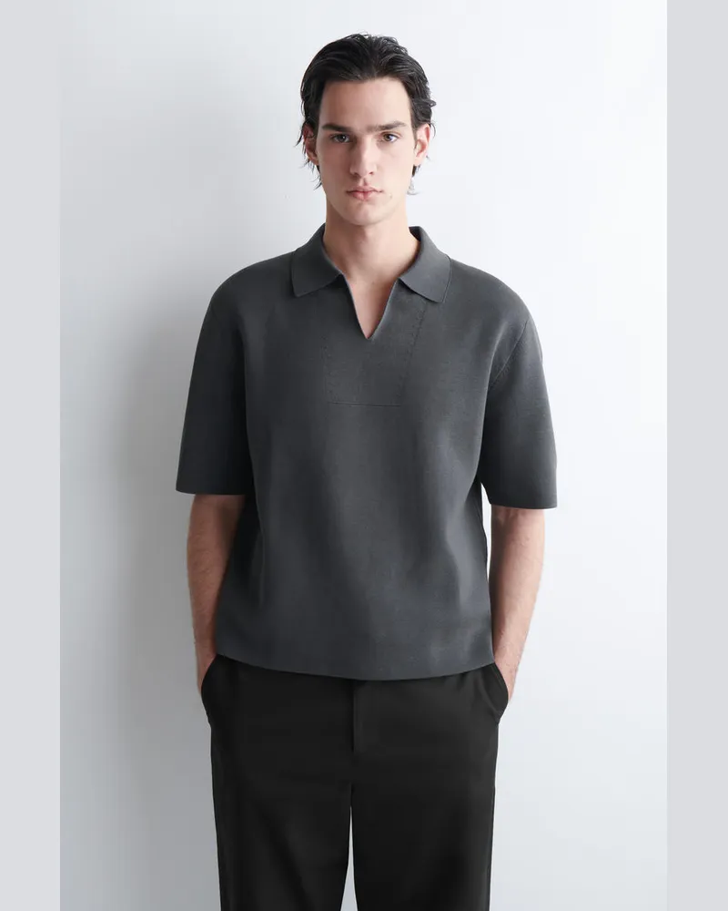 COS Poloshirt Aus Baumwolle Grau