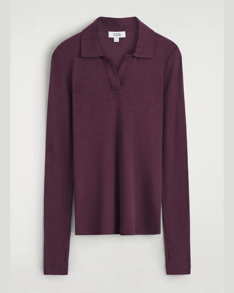 COS Poloshirt Aus Merinowolle Rot