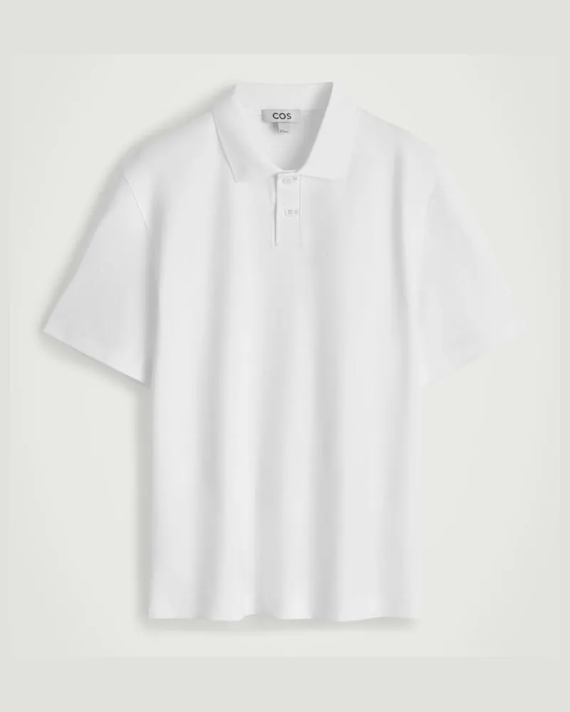 COS Poloshirt Aus Interlock-Baumwolle Weiß