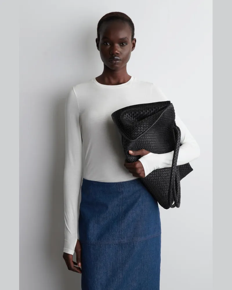 COS Schmales Leichtes Langarmshirt Weiß