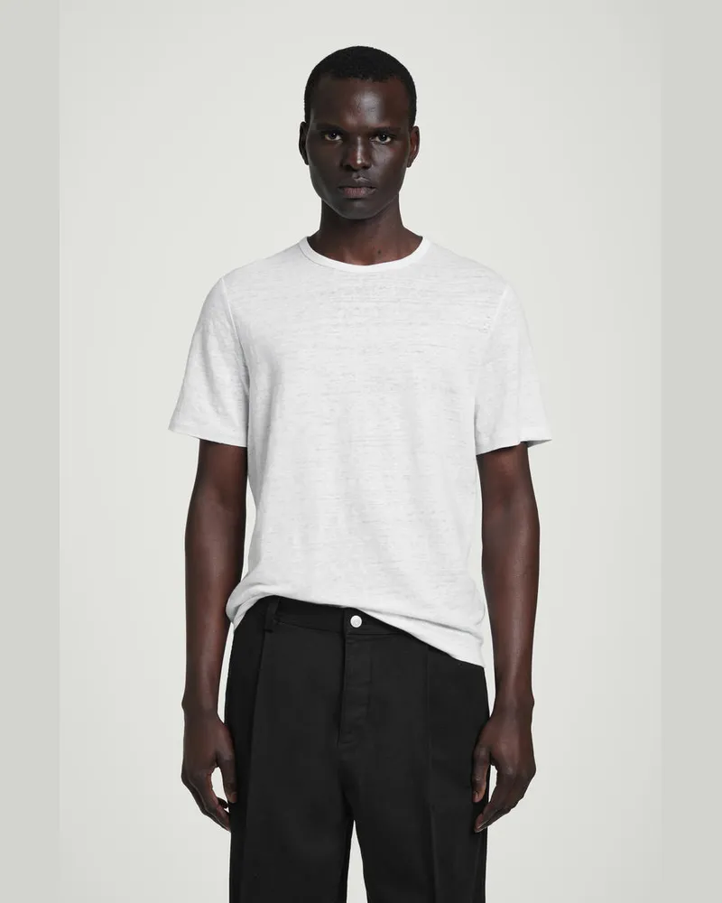 COS T-Shirt Aus Leinen Weiß