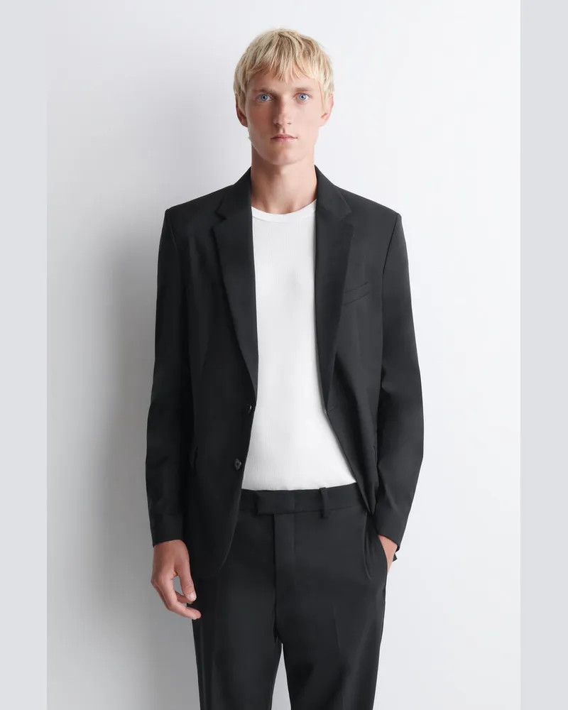COS Schmaler Blazer Aus Woll-Mix Schwarz
